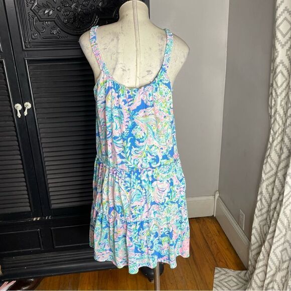 Lilly Pulitzer Dream Team Loro Swing Tiered Ruffle Flowy Printed Mini Dress M‎ - Picture 3 of 6